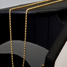 Edle, kurzgliedrige Ankerkette aus exquisitem 14K 585 Gold (Gelbgold) – ca. 60 cm, ca. 1,4 mm