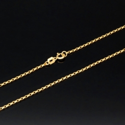 Edle, kurzgliedrige Ankerkette aus exquisitem 14K 585 Gold (Gelbgold) – ca. 60 cm, ca. 1,4 mm