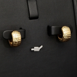 Funkelnde Mini-Creolen / Ohrringe aus edlem 585 14K Gold in stilvollem halb poliertem und halb rautiertem Design