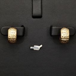 Funkelnde Mini-Creolen / Ohrringe aus edlem 585 14K Gold in stilvollem halb poliertem und halb rautiertem Design