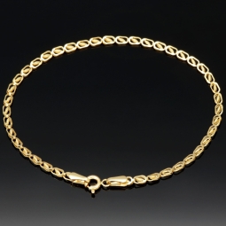 Exklusives Goldarmband (14K 585er Gold, Gelbgold) – Feines Design mit hochwertiger Verarbeitung (ca. 18,5cm Länge, 2,5mm Breite)