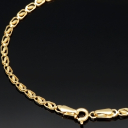 Exklusives Goldarmband (14K 585er Gold, Gelbgold) – Feines Design mit hochwertiger Verarbeitung (ca. 18,5cm Länge, 2,5mm Breite)