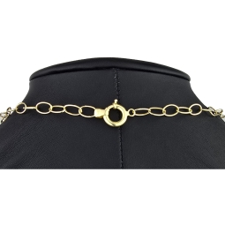 Feine Bicolor-Ankerkette aus hochwertigen 14K 585 Gold (Gelb- und Weißgold) mit dekorativen Stern-Elementen – ca. 50 cm Länge, 4,5 mm Breite