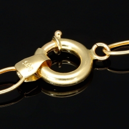 Feine Bicolor-Ankerkette aus hochwertigen 14K 585 Gold (Gelb- und Weißgold) mit dekorativen Stern-Elementen – ca. 50 cm Länge, 4,5 mm Breite