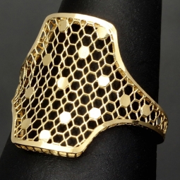 Ring aus funkelndem 14K 585 Gold mit fein gearbeiteter, luftiger Struktur und moderner, eleganter Ausstrahlung - RG: ca. 57-58