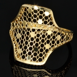 Ring aus funkelndem 14K 585 Gold mit fein gearbeiteter, luftiger Struktur und moderner, eleganter Ausstrahlung - RG: ca. 57-58