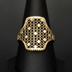 Ring aus funkelndem 14K 585 Gold mit fein gearbeiteter, luftiger Struktur und moderner, eleganter Ausstrahlung - RG: ca. 57-58