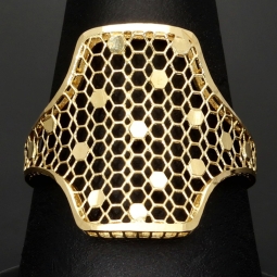 Ring aus funkelndem 14K 585 Gold mit fein gearbeiteter, luftiger Struktur und moderner, eleganter Ausstrahlung - RG: ca. 57-58