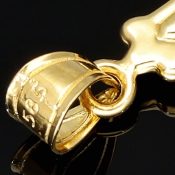 Hochwertig produzierter Jesus-Kreuz-Anhänger aus funkelndem 14k 585 Bicolor Gold (Gelbgold und Weißgold)