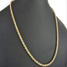 Zeitlose Kordelkette gefertigt aus hochwertigem 585er 14K Gold - ca. 63cm, 5mm Breite