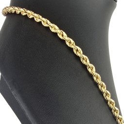 Zeitlose Kordelkette gefertigt aus hochwertigem 585er 14K Gold - ca. 63cm, 5mm Breite