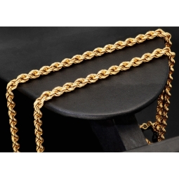 Zeitlose Kordelkette gefertigt aus hochwertigem 585er 14K Gold - ca. 63cm, 5mm Breite