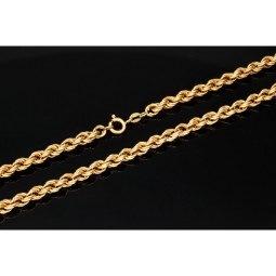 Zeitlose Kordelkette gefertigt aus hochwertigem 585er 14K Gold - ca. 63cm, 5mm Breite