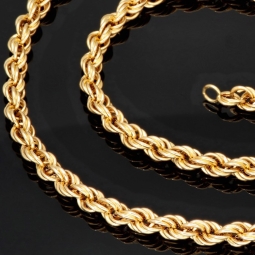 Zeitlose Kordelkette gefertigt aus hochwertigem 585er 14K Gold - ca. 63cm, 5mm Breite