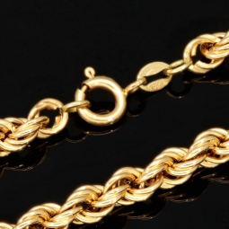 Zeitlose Kordelkette gefertigt aus hochwertigem 585er 14K Gold - ca. 63cm, 5mm Breite