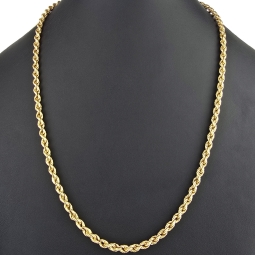 Zeitlose Kordelkette gefertigt aus hochwertigem 585er 14K Gold - ca. 63cm, 5mm Breite