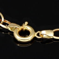 Feines Herz - Armband aus funkelndem 585 14K Bicolor Gold (Gelbgold und Weißgold) ca. 21 cm Länge