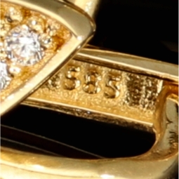 Butterfly-Ohrringe - Schmetterlinge aus massivem 14K 585er Gold (Gelbgold) mit fein gefasstem Zirkonia-Besatz