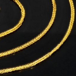 Filigrane Fuchsschwanzkette aus funkelndem 585 14k Gold (ca. 45cm, ca. 1,0mm)