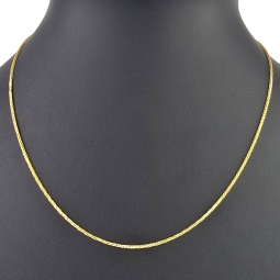 Filigrane Fuchsschwanzkette aus funkelndem 585 14k Gold (ca. 45cm, ca. 1,0mm)