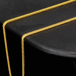 Filigrane Fuchsschwanzkette aus funkelndem 585 14k Gold (ca. 45cm, ca. 1,0mm)