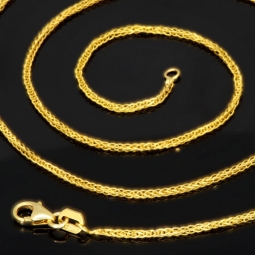 Filigrane Fuchsschwanzkette aus funkelndem 585 14k Gold (ca. 45cm, ca. 1,0mm)