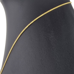 Filigrane Fuchsschwanzkette aus funkelndem 585 14k Gold (ca. 45cm, ca. 1,0mm)