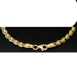 Gold-Armband aus edlem 14K / 585 Gelbgold in stlvollem Design ca. 17,5 cm Länge , 3,5mm