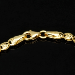 Gold-Armband aus edlem 14K / 585 Gelbgold in stlvollem Design ca. 17,5 cm Länge , 3,5mm