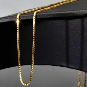 Funkelnde Venezianerkette aus edlem Gelbgold (585 14k Gold) 50cm Länge, ca. 1mm mit FBM-Stempel
