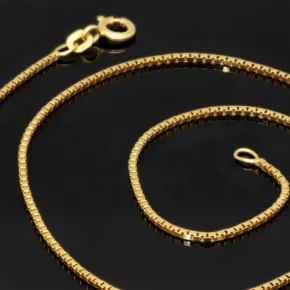 Edle Venezianerkette aus hochwertigem 585 14k Gold (Gelbgold) 60cm Länge, ca. 1mm mit FBM-Stempel