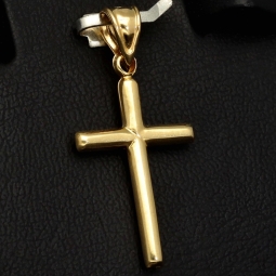 Funkelnder Kreuzanhänger in schlichtem Design aus Gold aus 14k (585er) Gelbgold