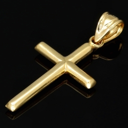 Funkelnder Kreuzanhänger in schlichtem Design aus Gold aus 14k (585er) Gelbgold