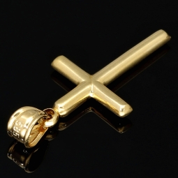 Funkelnder Kreuzanhänger in schlichtem Design aus Gold aus 14k (585er) Gelbgold
