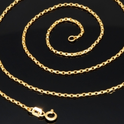 Fein gearbeitete, kurzgliedrige Ankerkette aus hochwertigem 14K 585 Gold (Gelbgold) – ca. 50 cm, ca. 1,5 mm