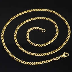 Glänzende Panzerkette aus edlem Gold (333 8k Gelbgold) in ca. 50cm Länge und 3mm Breite