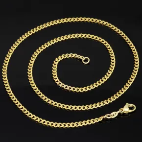Glänzende Panzerkette aus edlem Gold (333 8k Gelbgold) in ca. 50cm Länge und 3mm Breite