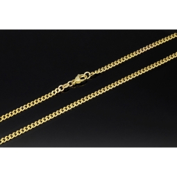 Glänzende Panzerkette aus edlem Gold (333 8k Gelbgold) in ca. 50cm Länge und 3mm Breite