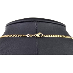 Glänzende Panzerkette aus edlem Gold (333 8k Gelbgold) in ca. 50cm Länge und 3mm Breite