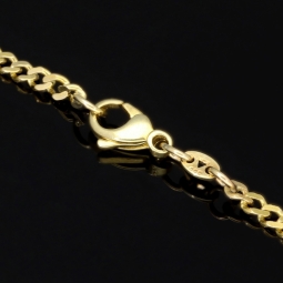 Glänzende Panzerkette aus edlem Gold (333 8k Gelbgold) in ca. 50cm Länge und 3mm Breite