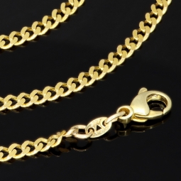 Glänzende Panzerkette aus edlem Gold (333 8k Gelbgold) in ca. 50cm Länge und 3mm Breite