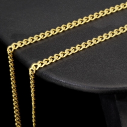 Glänzende Panzerkette aus edlem Gold (333 8k Gelbgold) in ca. 50cm Länge und 3mm Breite
