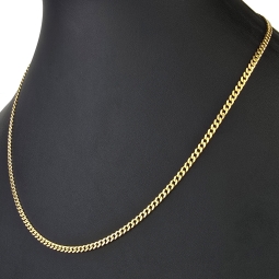 Glänzende Panzerkette aus edlem Gold (333 8k Gelbgold) in ca. 50cm Länge und 3mm Breite