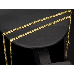 Glänzende Panzerkette aus edlem Gold (333 8k Gelbgold) in ca. 50cm Länge und 3mm Breite