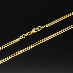 Glänzende Panzerkette aus edlem Gold (333 8k Gelbgold) in ca. 50cm Länge und 3mm Breite