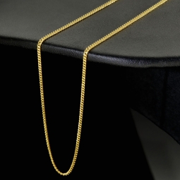 Edle, sehr kurze Panzerkette 2-seitig diamantiert aus hochwertigem 585 /14k Gold für Damen (ca. 38cm, 1mm )