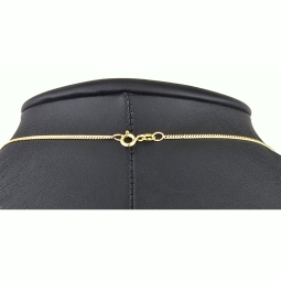 Edle, sehr kurze Panzerkette 2-seitig diamantiert aus hochwertigem 585 /14k Gold für Damen (ca. 38cm, 1mm )