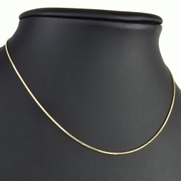 Sehr kurze, hochertig produzierte Venezianerkette aus hochwertigem 585 / 14k Gold, ca. 38 cm lang und 1 mm breit