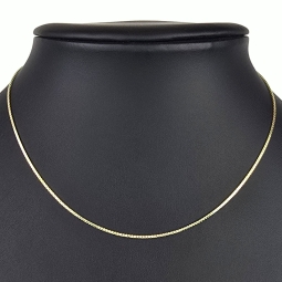 Sehr kurze, hochertig produzierte Venezianerkette aus hochwertigem 585 / 14k Gold, ca. 38 cm lang und 1 mm breit