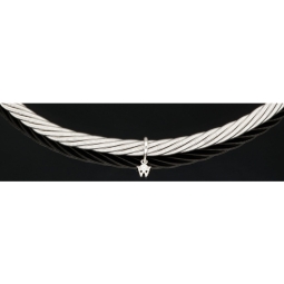 Wellendorff Markenschmuck: Beeindruckendes Collier PRINZESSE / Seidenkordel, mit filigraner Struktur aus hochwertigem Gold in ca 43 cm Länge (18K / 750 Weißgold, ca. 78,6g) mit Brillantanhänger (ca. 0,017 ct.)